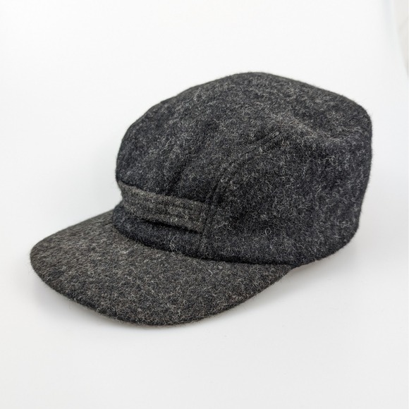 RARE Filson Wool Packer Hat Cap Newsboy Style Quilted Lining Gray Ear Flaps - Picture 1 of 9